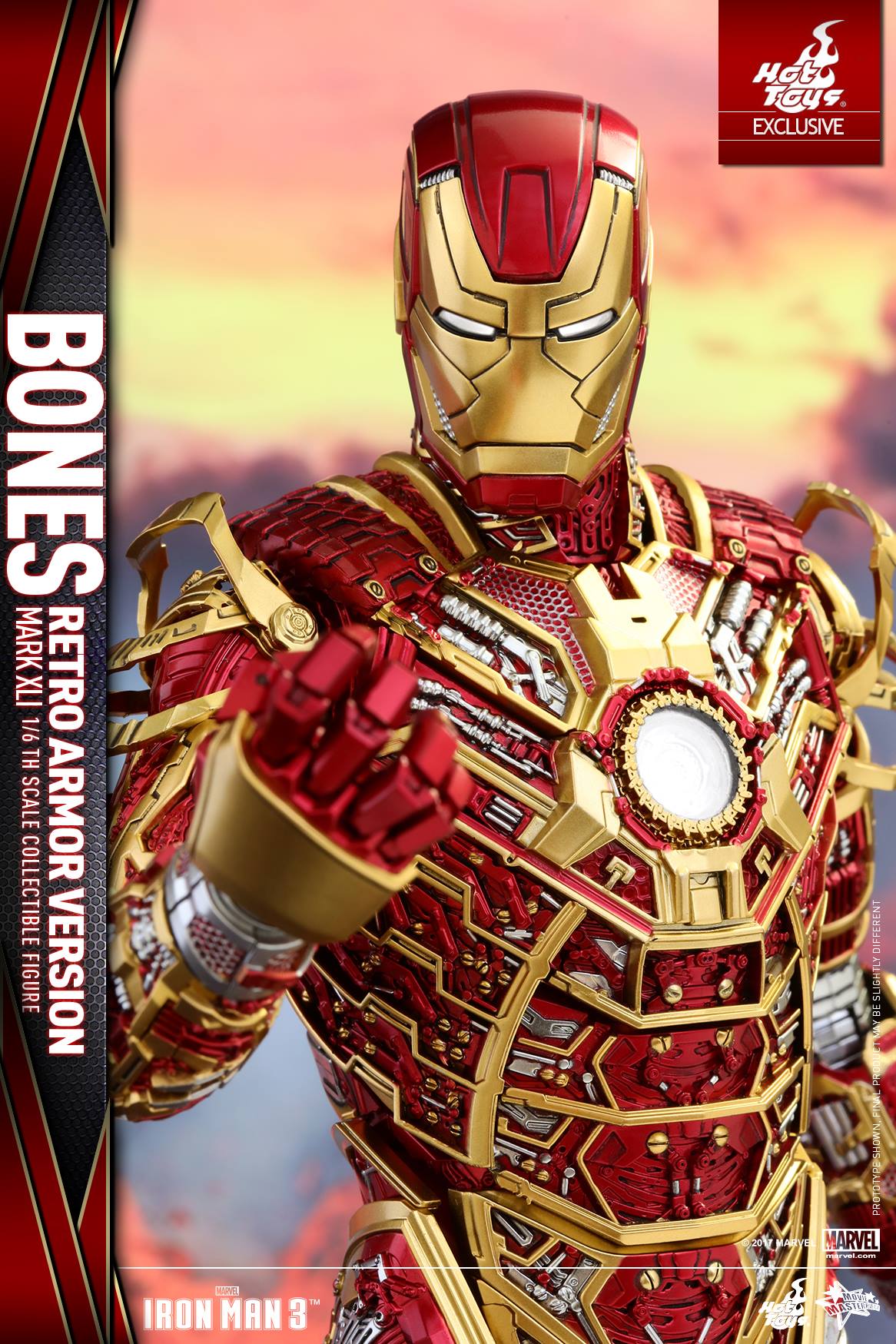 Iron Man Mark XLI - Bones   (Retro Armor Exclusive Version)  Sixth Scale Figure by Hot Toys Movie Masterpiece Series 